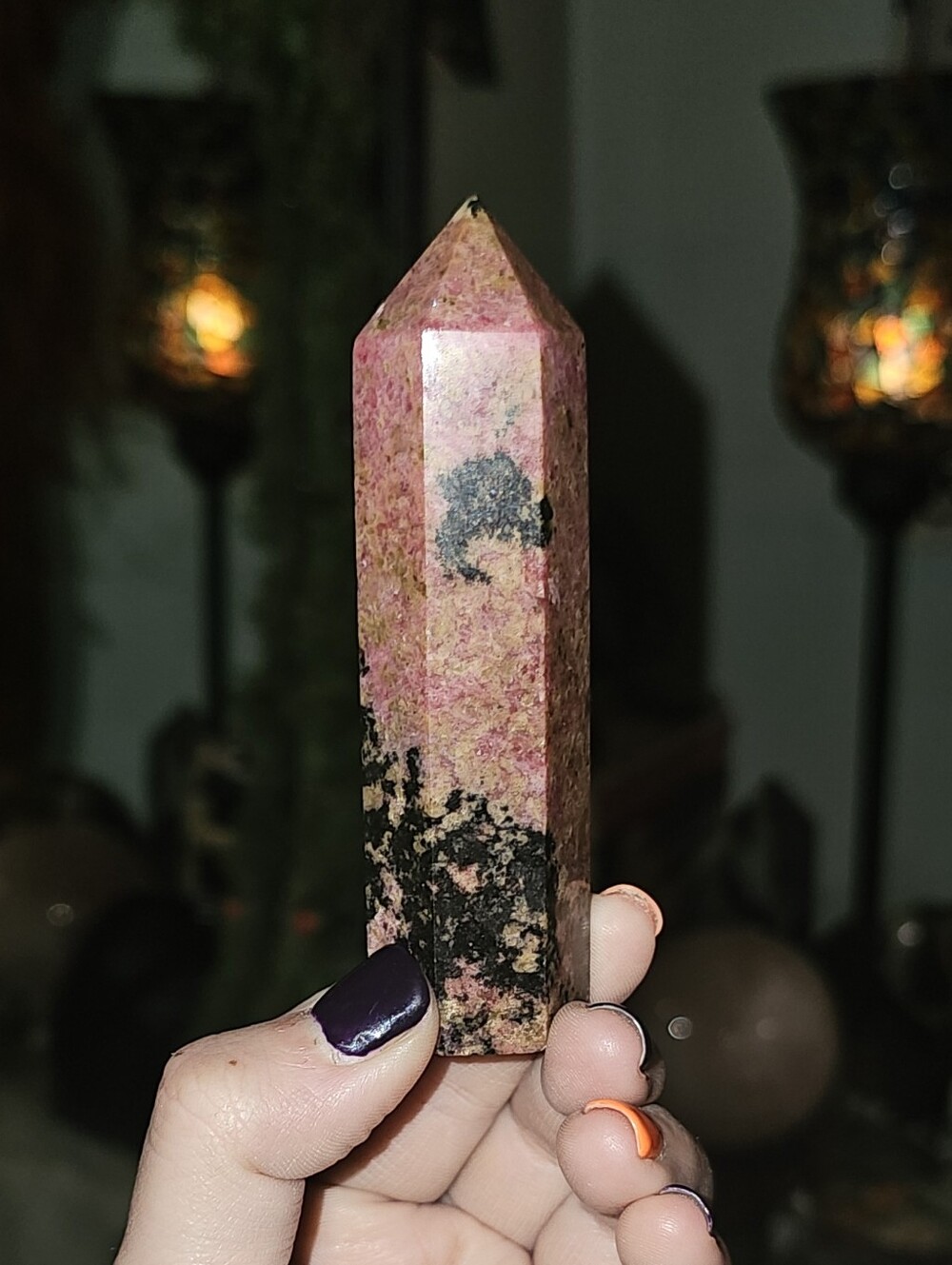 🎃NEW🖤High-Grade Gorgeous Rhodonite Crystal Tower-ON SALE FOR $28 From $46👻